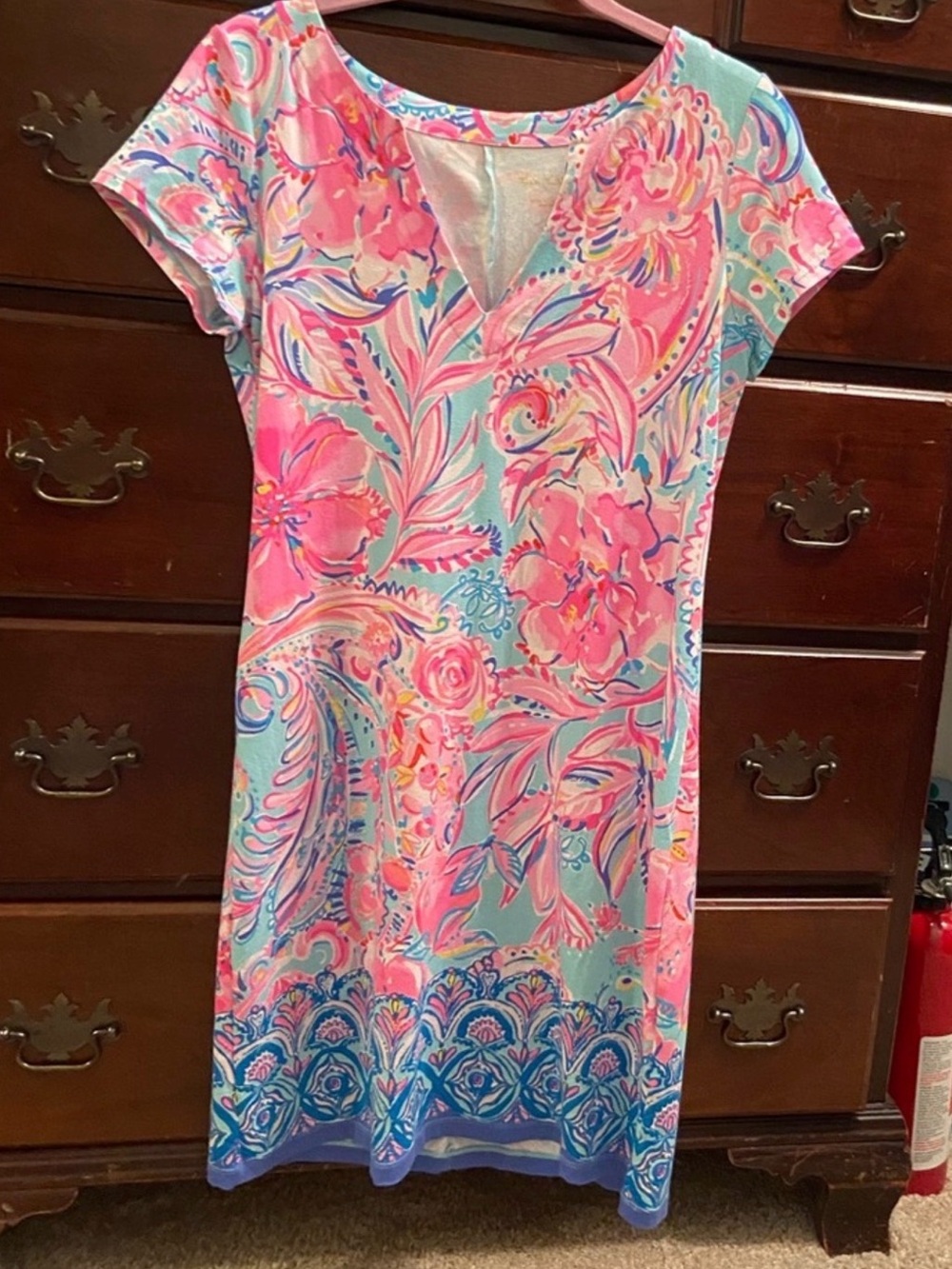 Lilly Pulitzer Pink & Aqua Floral Shift Dress